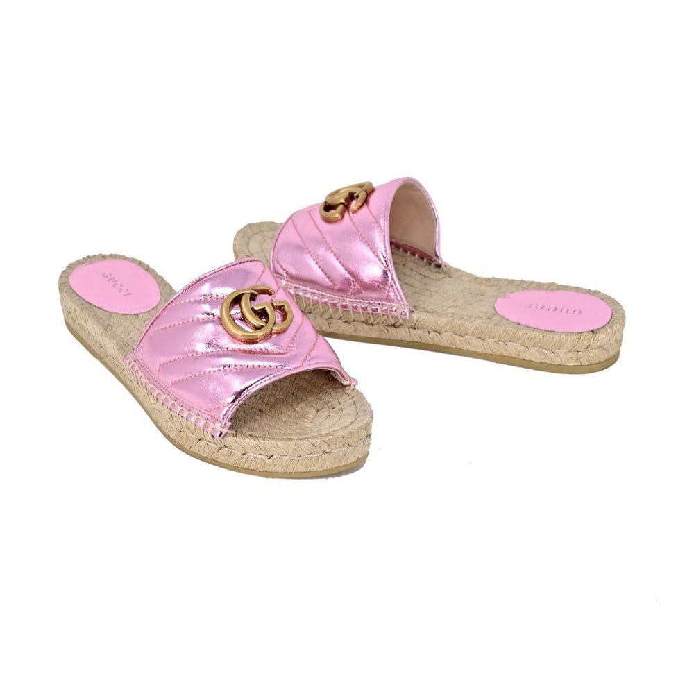 Gucci Pilar Espadrille Slide Sandals